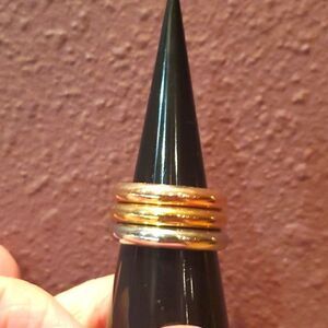 Stacked Rings, Tricolor, Stamped, Stainless Steele,Italian Design! Size 9, NWOT!